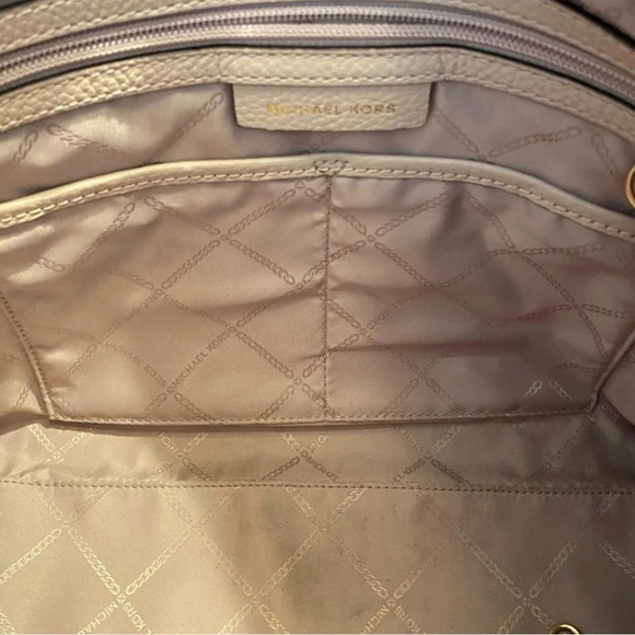 Michael Kors Aria Large Shoulder Hobo MK Signature Brown/soft Pink - Picture 9 of 10